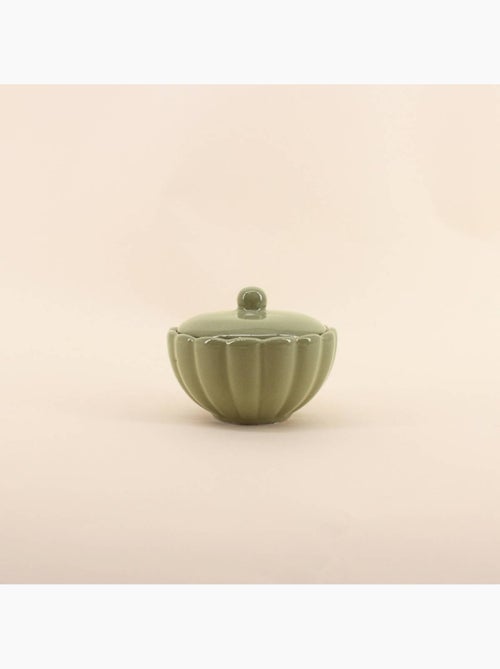 Bougie parfumée en céramique corolle à couvercle 11cm - Kiabi