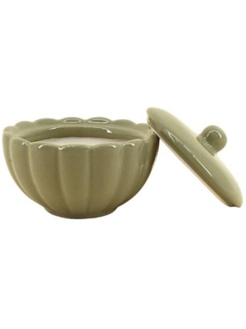 Bougie parfumée en céramique corolle à couvercle 11cm - Kiabi