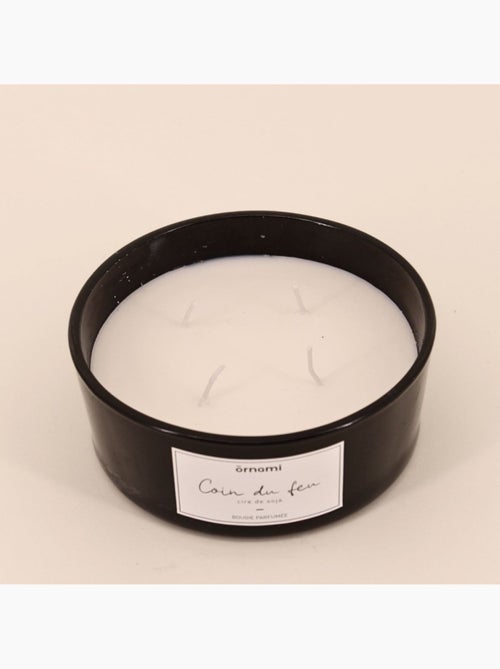 Bougie parfumée en cire de soja 4 mèches "Coin du feu" 380gr - Kiabi