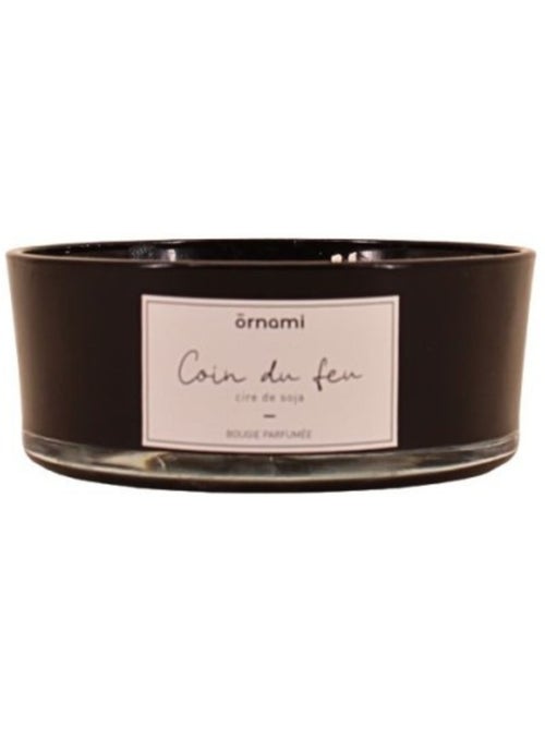 Bougie parfumée en cire de soja 4 mèches "Coin du feu" 380gr - Kiabi