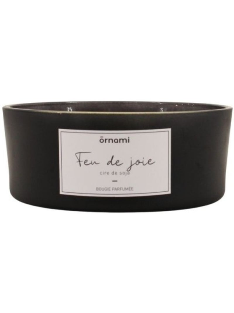 Bougie parfumée en cire de soja 4 mèches " feu de joie" 380g Noir - Kiabi