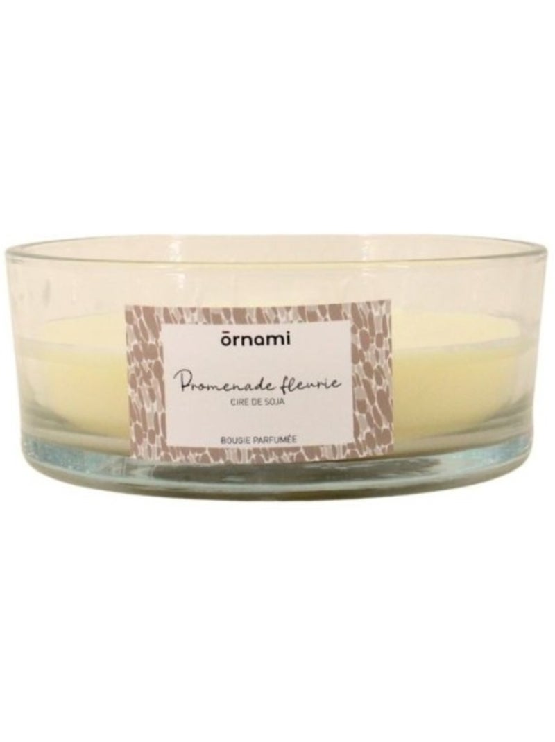 Bougie parfumée en cire de soja 4 mèches "Promenade fleurie" 380gr Transparent - Kiabi