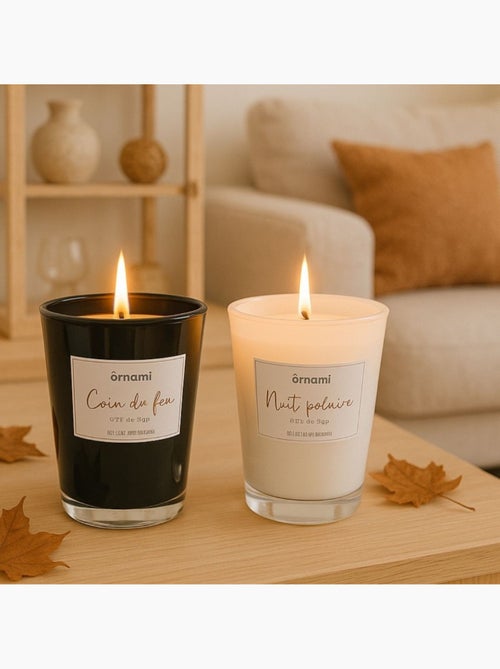 Bougie parfumée en cire de soja  "Coin du feu" 280GR - Kiabi