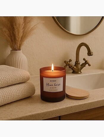 Bougie parfumée en cire de soja "hiver boisé" 280g