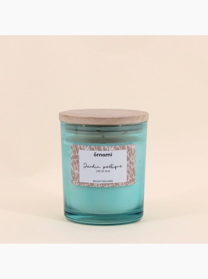 Bougie parfumée en cire de soja "jardin poétique" 280g Bleu - Kiabi