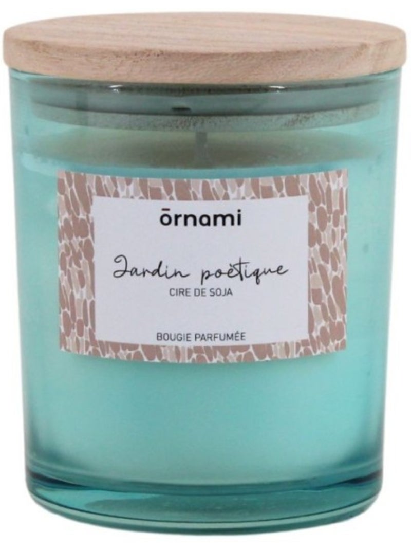 Bougie parfumée en cire de soja "jardin poétique" 280g Bleu - Kiabi
