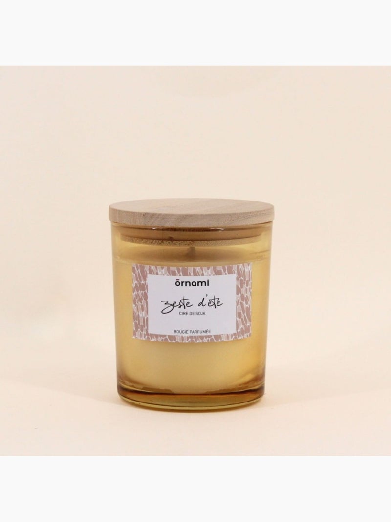Bougie parfumée en cire de soja  "zeste d'été" 280g Jaune - Kiabi