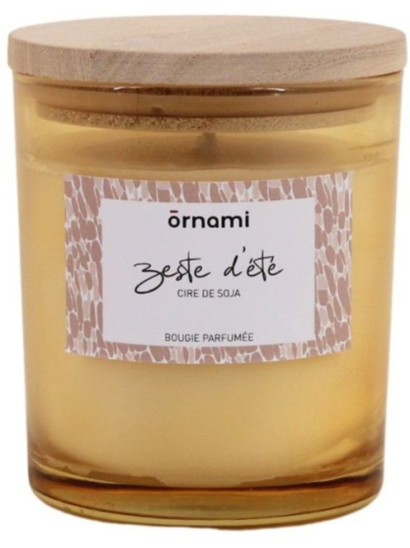 Bougie parfumée en cire de soja  "zeste d'été" 280g Jaune - Kiabi