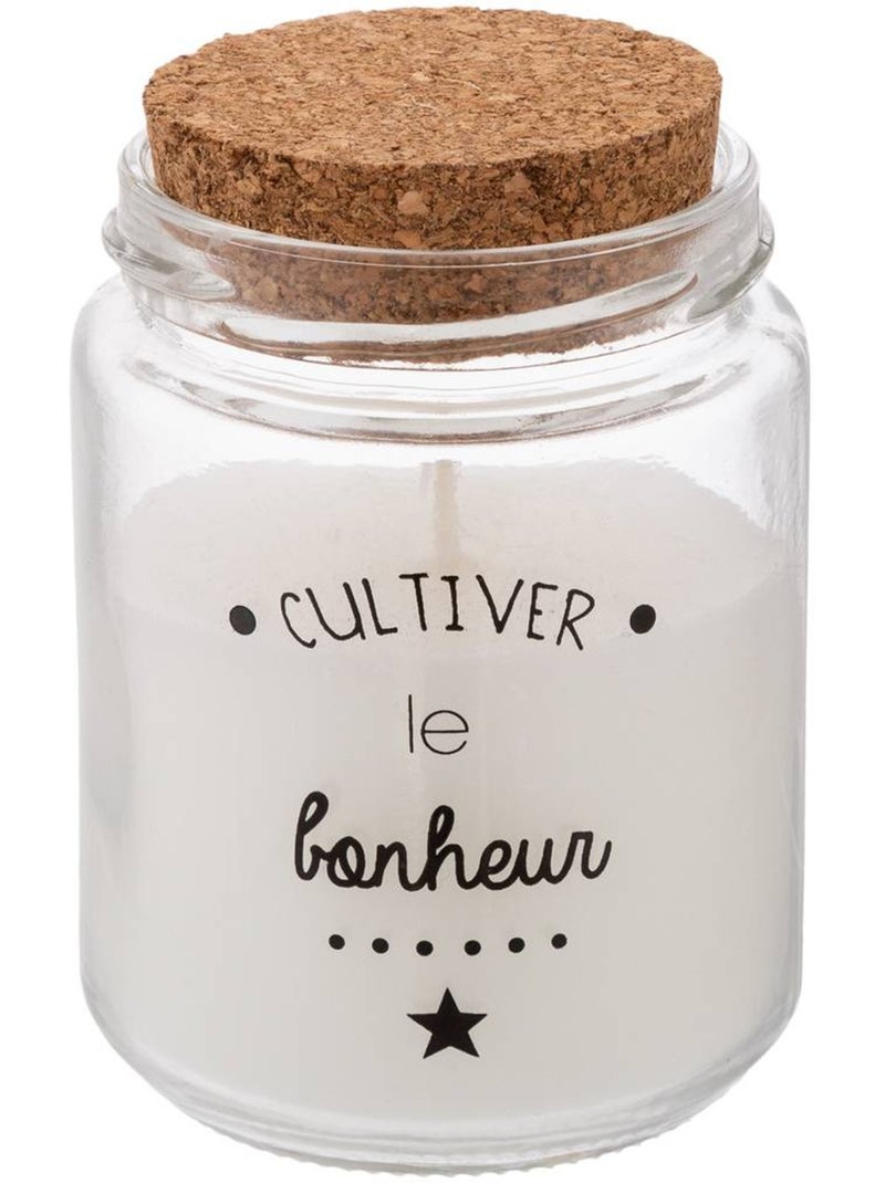 Bougie parfumée en verre avec couvercle en liège Marron - Kiabi