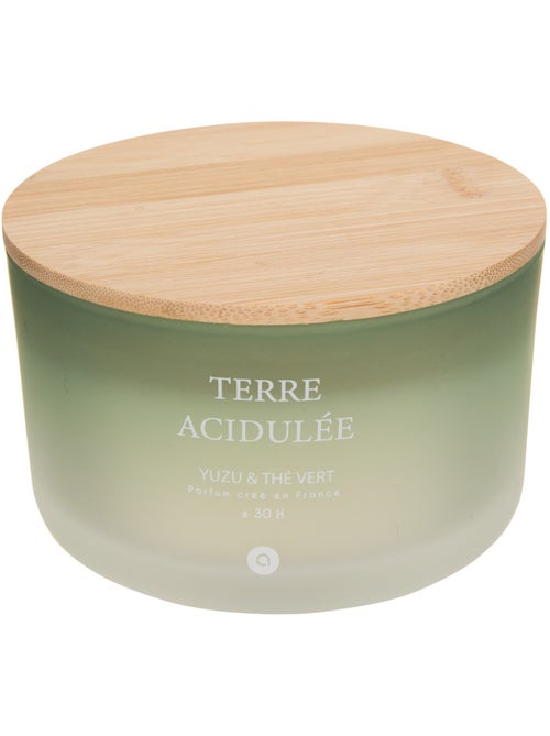 Bougie parfumée grand format pot en verre à couvercle bambou SANA - Kiabi