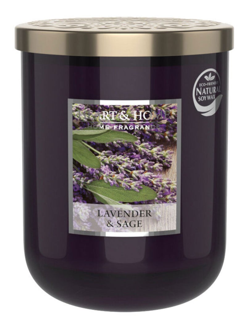 Bougie parfumée lavande et sauge grand format Blanc - Kiabi