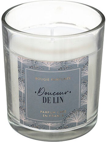 Bougie parfumée sous cloche verre sur socle bois LOLI
