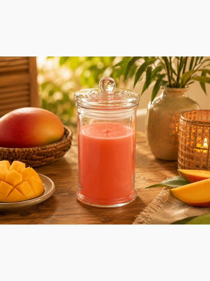 Bougie parfumée Mangue dans son bocal en verre Orange - Kiabi