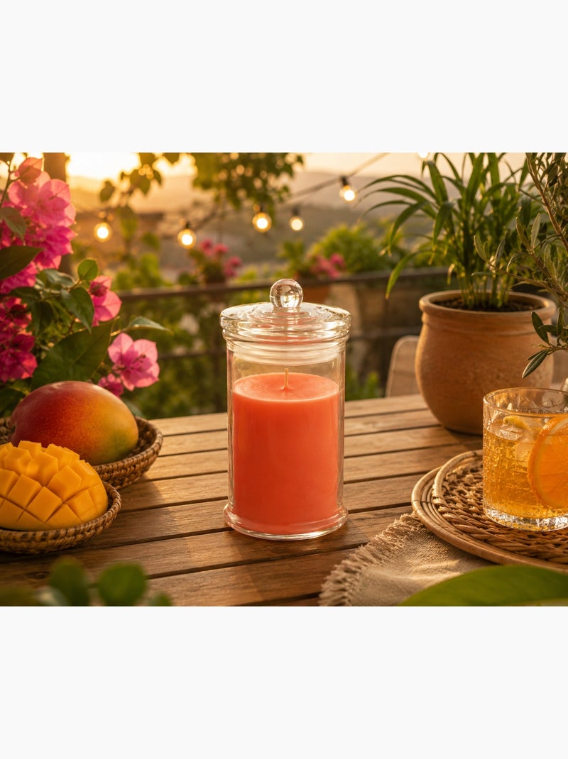 Bougie parfumée Mangue dans son bocal en verre Orange - Kiabi
