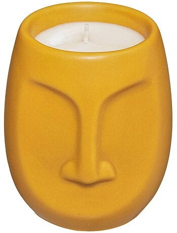 Bougie parfumée pot en céramique visage maya