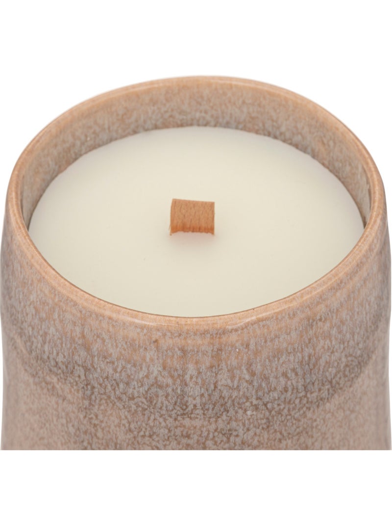 Bougie parfumée pot en céramique à mèche bois MARCO Rose clair - Kiabi