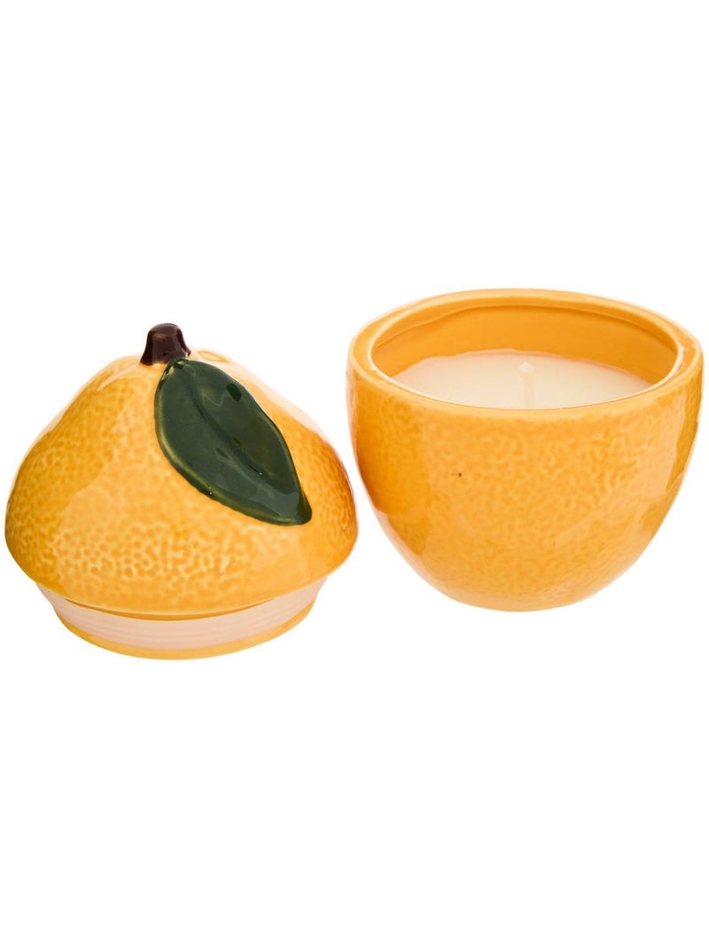 Bougie parfumée pot en céramique forme fruit fruity Jaune - Kiabi