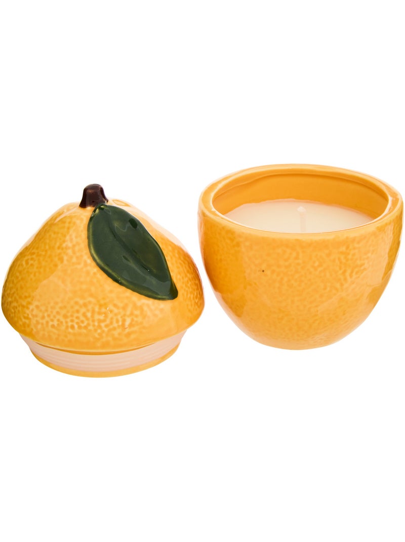 Bougie parfumée pot en céramique forme fruit FRUITY Orange - Kiabi