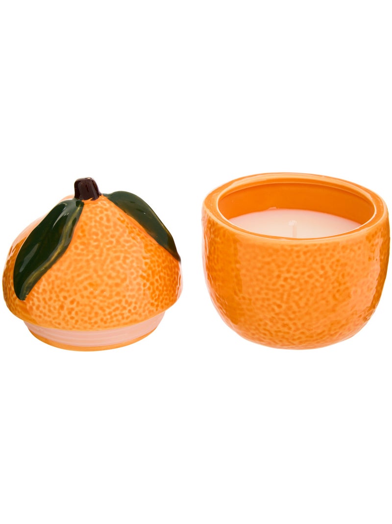 Bougie parfumée pot en céramique forme fruit FRUITY Orange - Kiabi