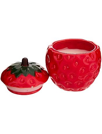 Bougie parfumée pot en céramique forme fruit fruity
