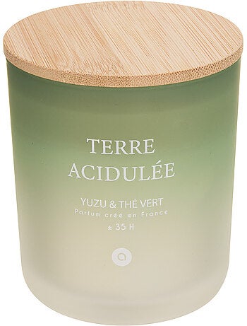 Bougie parfumée pot en verre à couvercle bambou SANA