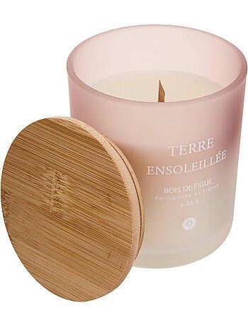 Bougie parfumée pot en verre à couvercle bambou SANA