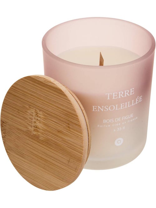 Bougie parfumée pot en verre à couvercle bambou SANA - Kiabi