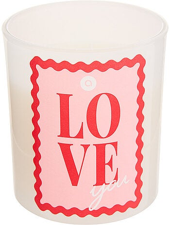 Bougie parfumée pot en verre à message LOVE