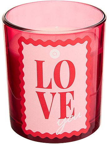 Bougie parfumée pot en verre à message LOVE