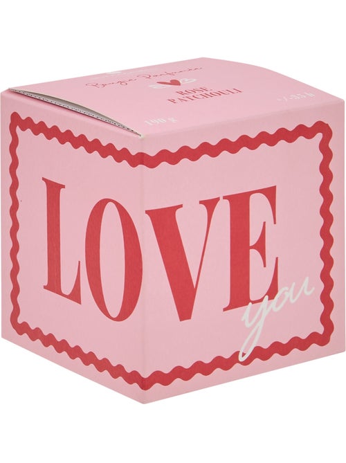 Bougie parfumée pot en verre à message LOVE - Kiabi