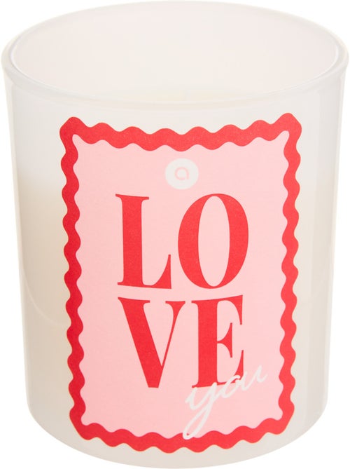 Bougie parfumée pot en verre à message LOVE - Kiabi