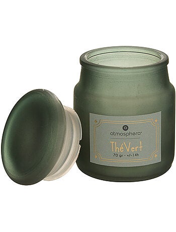 Bougie parfumée pot en verre coloré à bouchon ELOA