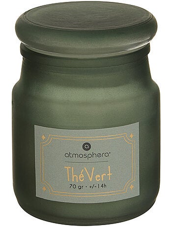 Bougie parfumée pot en verre coloré à bouchon ELOA