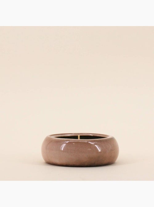 Bougie parfumée ronde en céramique beige 160g - Kiabi