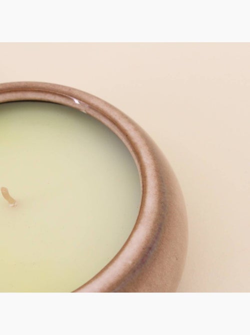 Bougie parfumée ronde en céramique beige 160g - Kiabi
