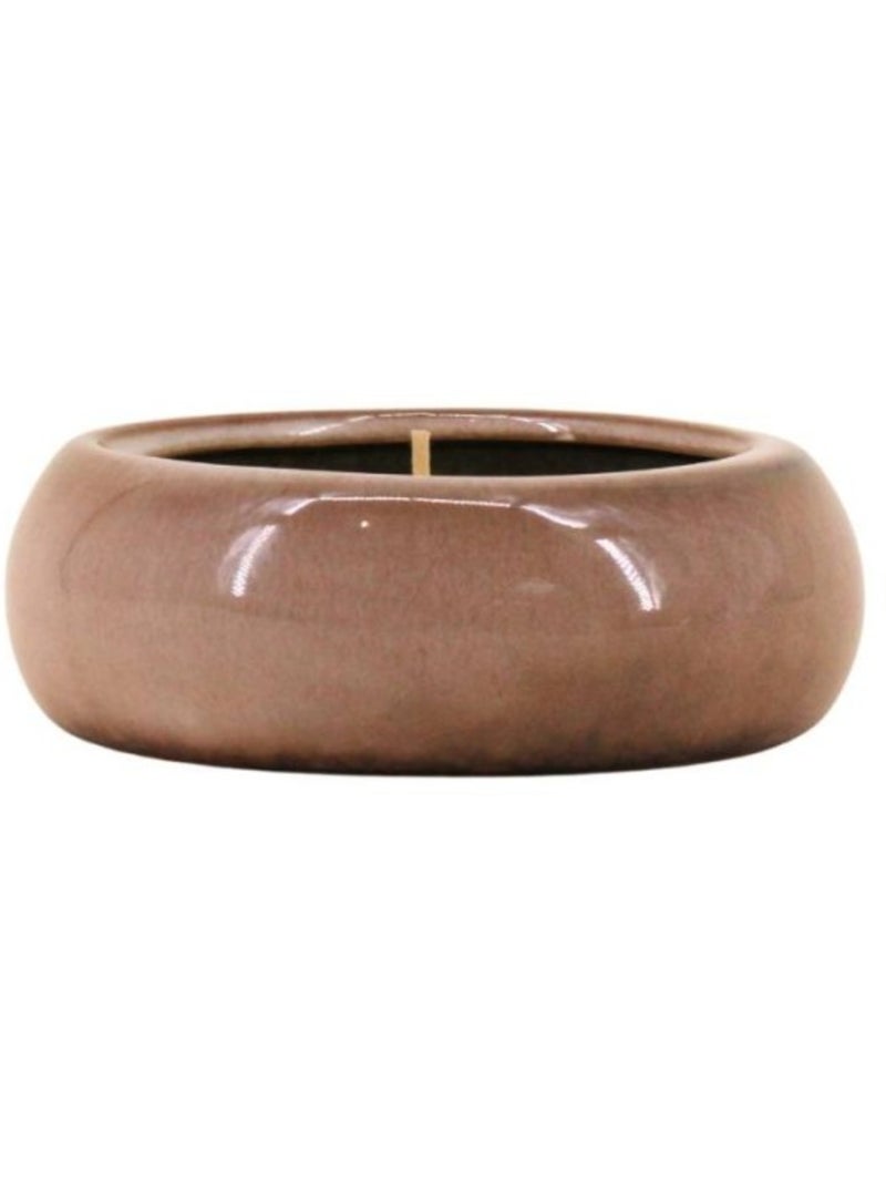 Bougie parfumée ronde en céramique beige 160g Beige - Kiabi