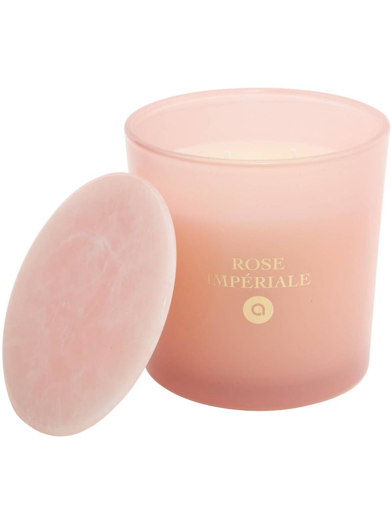 Bougie parfumée ronde en verre liana Rose clair - Kiabi