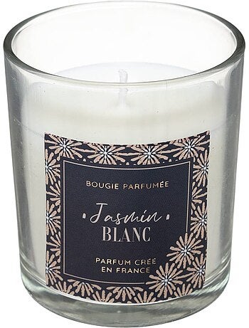 Bougie parfumée sous cloche verre sur socle bois LOLI