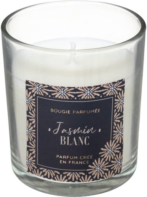 Bougie parfumée sous cloche verre sur socle bois LOLI - Kiabi
