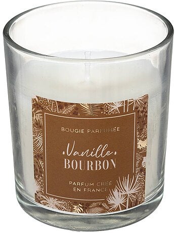 Bougie parfumée sous cloche verre sur socle bois loli
