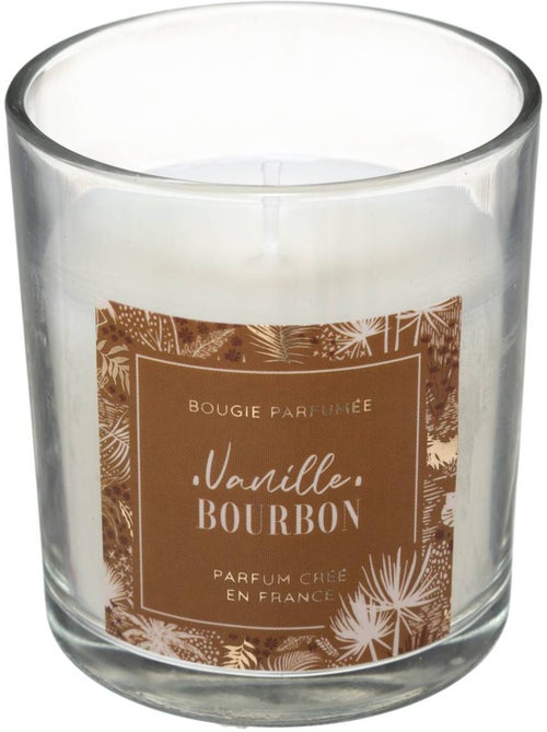 Bougie parfumée sous cloche verre sur socle bois LOLI - Kiabi