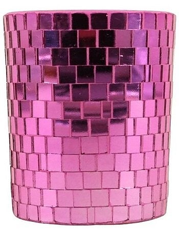 Bougie parfumée verre à facettes violette miroir 510g