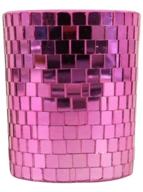 Bougie parfumée verre à facettes violette miroir 510g - Kiabi
