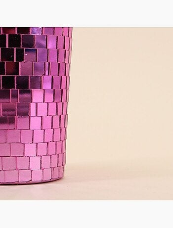Bougie parfumée verre à facettes violettes miroir 510g