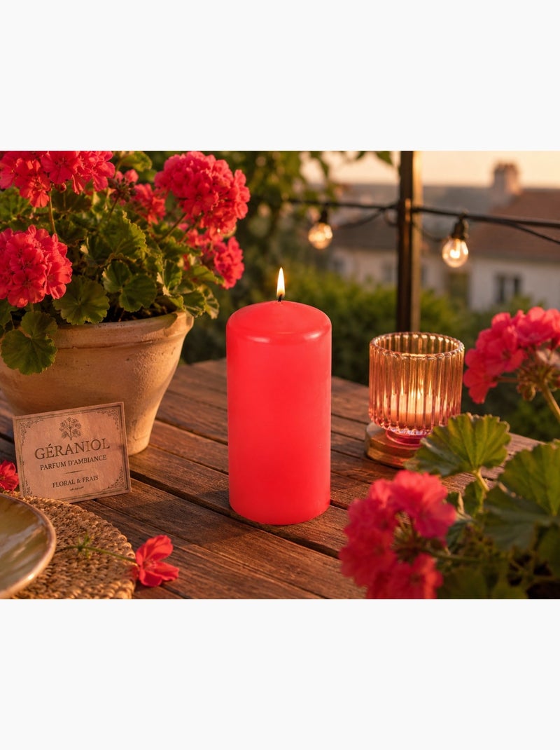 Bougie pilier parfumée Géraniol Rouge - Kiabi