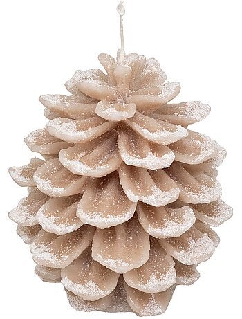 Bougie pomme de pin avec neige 15,5 cm 560 gr