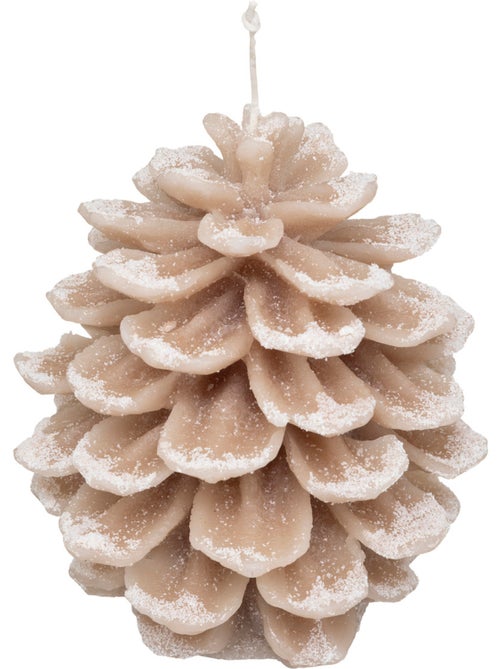 Bougie pomme de pin avec neige 15,5 cm 560 gr - Kiabi