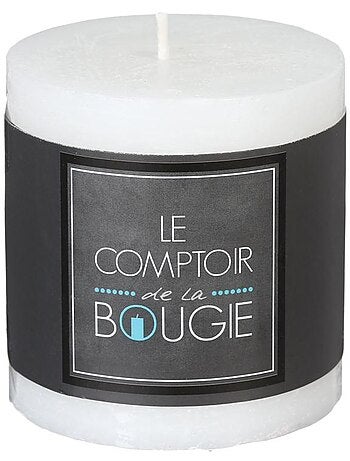 Bougie cylindre en cire aspect rustique OLIA
