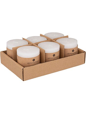 Bougie cylindre en cire aspect rustique OLIA