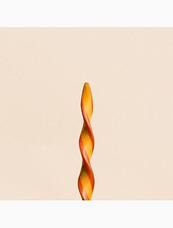Bougie spirale bicolore orange, rouge 40cm